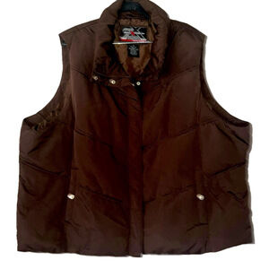 Women's 3X Water-Resistant Brown Puffer Vest by ZeroXposur  (T6)